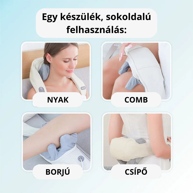 Shiatsu MassagePro™ - Intelligens hőmasszírozó eszköz, rögzítőhevederrel együtt